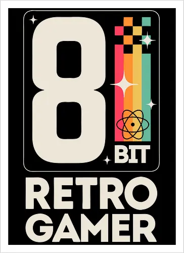 Retro Gamer Pixel 8 Bit - weiß