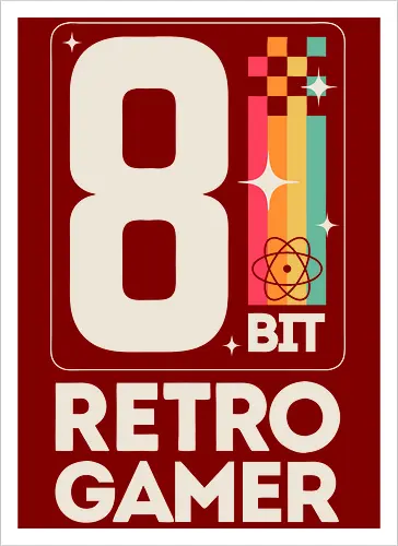 Retro Gamer Pixel 8 Bit - weiß