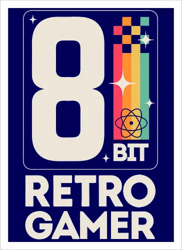 Retro Gamer Pixel 8 Bit - weiß
