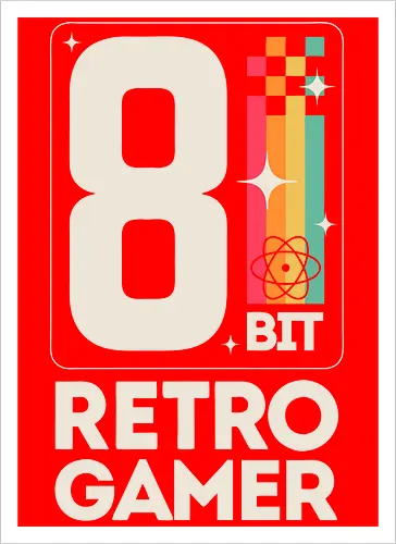 Retro Gamer Pixel 8 Bit - weiß