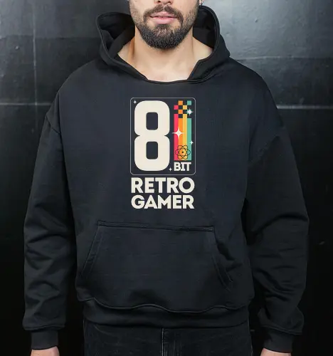 Retro Gamer Pixel 8 Bit - weiß