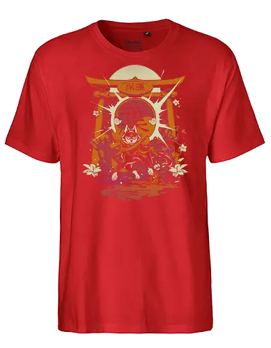 Guardian - anime, manga, animation, japan, kaiju, monster, tattoo, japanese, wolf, fantasy - Fairtrade T-Shirt