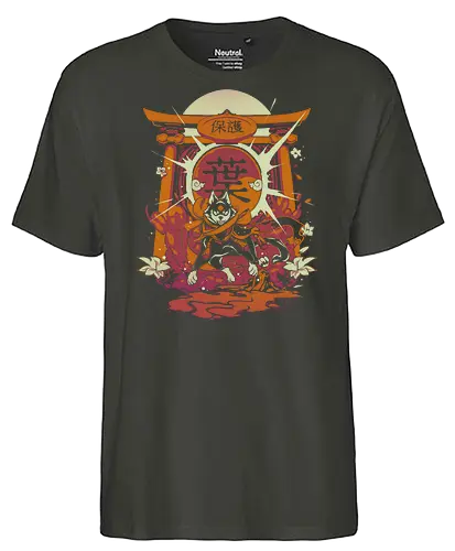 Guardian - anime, manga, animation, japan, kaiju, monster, tattoo, japanese, wolf, fantasy - Fairtrade T-Shirt