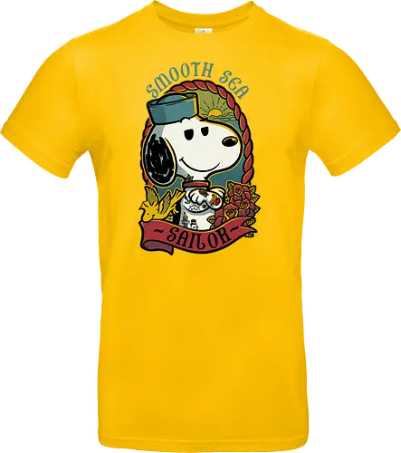 Beagle Sailor Tattoo - Dog, Pet, Comic, Classic, Retro Vintage, Vintage, Retro, Sailor, Pirate, Tattoo, Tattoos, Adventure, Sea - Standard T-Shirt