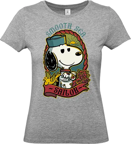 Beagle Sailor Tattoo - Dog, Pet, Comic, Classic, Retro Vintage, Vintage, Retro, Sailor, Pirate, Tattoo, Tattoos, Adventure, Sea - Standard T-Shirt (Women)