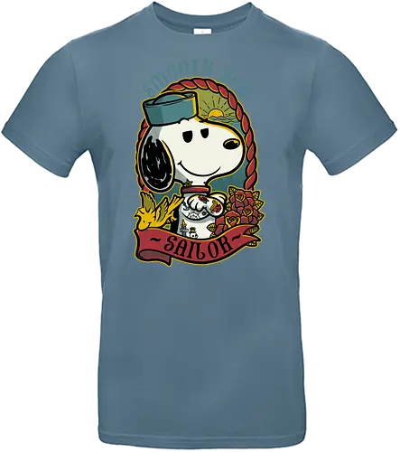 Beagle Sailor Tattoo - Dog, Pet, Comic, Classic, Retro Vintage, Vintage, Retro, Sailor, Pirate, Tattoo, Tattoos, Adventure, Sea - Standard T-Shirt