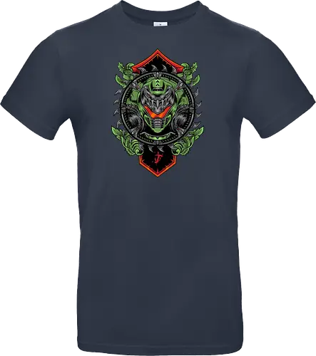 demon hunter  - hunter, cool, helmet, demon, bounty, robot, cyborg, vintage, classic, sword, 80s, 90s, war - Standard T-Shirt