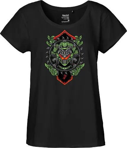 demon hunter  - hunter, cool, helmet, demon, bounty, robot, cyborg, vintage, classic, sword, 80s, 90s, war - Fairtrade Girl Shirt