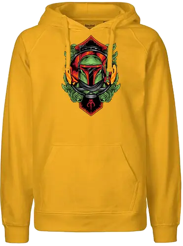 bounty hunter  - hunter, cool, helmet, demon, bounty, robot, cyborg, vintage, classic, sword, 80s, 90s, war - Fairtrade Hoodie