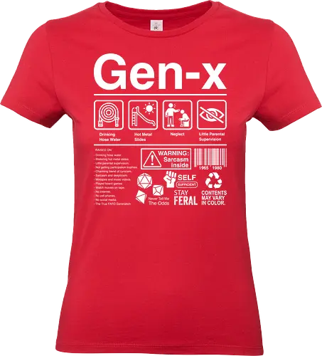 Gen X Label - generation x, gen x, 80s, 90s, funny, joke, millenialls, im not old, retro, vintage - Standard T-Shirt (Women)