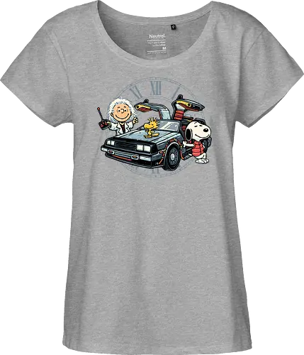 Time Travel Buddies - Cartoons, comics, movie, mash up, parody, funny, humor, time travel - Fairtrade Girl Shirt