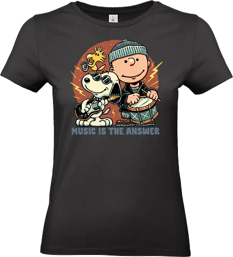 Music is the answer - Cute, cartoons, comics, beagle, character, music - Standard T-Shirt (Women)