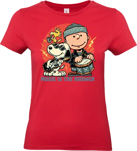 Music is the answer - Cute, cartoons, comics, beagle, character, music - Standard T-Shirt (Women)