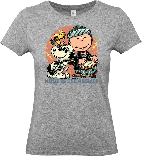 Music is the answer - Cute, cartoons, comics, beagle, character, music - Standard T-Shirt (Women)