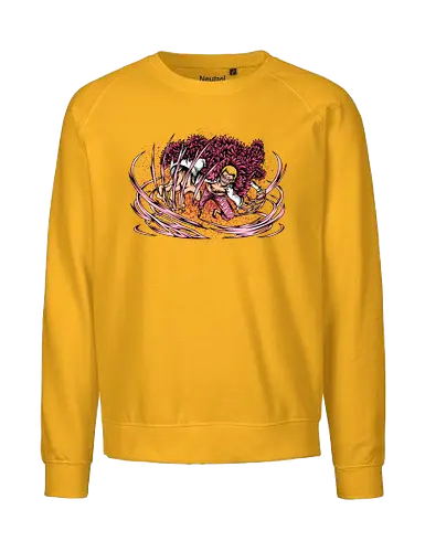 The Pink Menace - schatz, gold, ich werde der könig der piraten, nakama, abenteuer, crew, i will be the pirate king, The Pink Menace, captain, monkey d ruffy, pirate, strohhut, strawhat, one, piraten, pirat, pirates, pirate, piece, schiff, boot, ship, ocean, ozean, meer, grandline, redline, north, east, south, west, blue - Fairtrade Sweatshirt