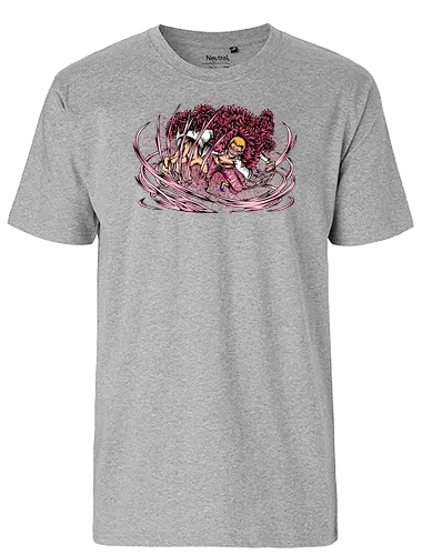 The Pink Menace - schatz, gold, ich werde der könig der piraten, nakama, abenteuer, crew, i will be the pirate king, The Pink Menace, captain, monkey d ruffy, pirate, strohhut, strawhat, one, piraten, pirat, pirates, pirate, piece, schiff, boot, ship, ocean, ozean, meer, grandline, redline, north, east, south, west, blue - Fairtrade T-Shirt
