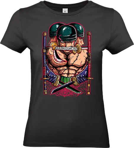 Master of the Three Blades - Master of the Three Blades, captain, monkey d ruffy, pirate, strohhut, strawhat, one, piraten, pirat, pirates, pirate, piece, schiff, boot, ship, ocean, ozean, meer, grandline, redline, north, east, south, west, blue, schatz, gold, ich werde der könig der piraten, nakama, abenteuer, crew, i will be the pirate king - Standard T-Shirt (Women)