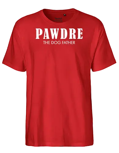 PAWDRE THE DOGFATHER - parody, humor, typography, dog, pun, text design, wordplay, poster, minimalistic - Fairtrade T-Shirt