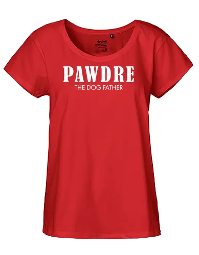 PAWDRE THE DOGFATHER - parody, humor, typography, dog, pun, text design, wordplay, poster, minimalistic - Fairtrade Girl Shirt