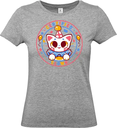 Certified Clown - alberne katze, katze, clown, clown katze, meme, horrors persist, lustig traurig, niedliches meme, trauriger clown, glücklicher clown, chaotisch, emo, existenziell, party katze, bleiben albern - Standard T-Shirt (Women)