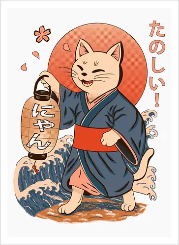 ukiyo-e style cat – japanese