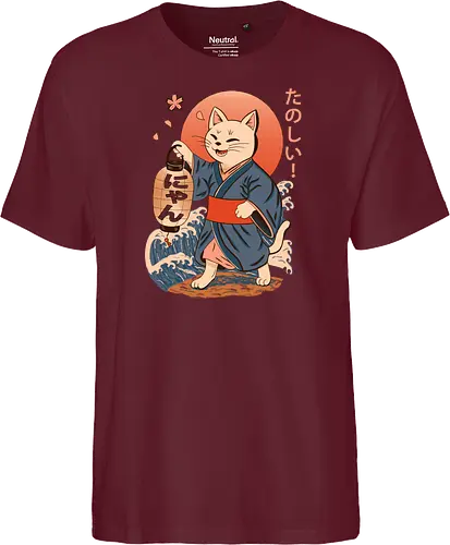ukiyo-e style cat – japanese - festival kimono cat, lantern neko vibe, wavy samurai cat, blossom temple feline, vintage matsuri mood, red sun neko, joyful kimono cat, happy feline festival, kawaii wave cat, japanese lantern joy, zen festival friend - Fairtrade T-Shirt