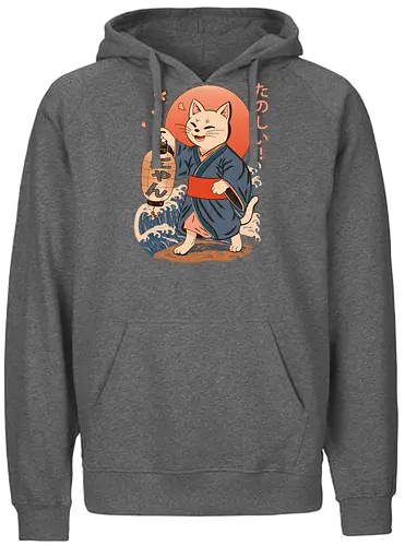 ukiyo-e style cat – japanese - festival kimono cat, lantern neko vibe, wavy samurai cat, blossom temple feline, vintage matsuri mood, red sun neko, joyful kimono cat, happy feline festival, kawaii wave cat, japanese lantern joy, zen festival friend - Fairtrade Hoodie