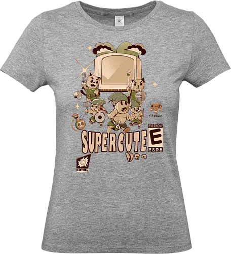 Super Cute N64 Warriors - retro game squad, cute warrior fight, chibi fantasy quest, vintage hero team, pixel art vibe, super cartridge style, adventure cat army, multiplayer cute game, kawaii battle force, funny game chaos, old school legend, cartridge kid power, 90s gamer love, n64 couch fun - Standard T-Shirt (Women)