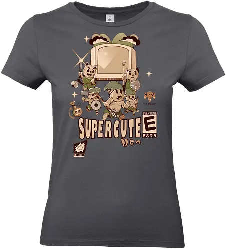 Super Cute N64 Warriors - retro game squad, cute warrior fight, chibi fantasy quest, vintage hero team, pixel art vibe, super cartridge style, adventure cat army, multiplayer cute game, kawaii battle force, funny game chaos, old school legend, cartridge kid power, 90s gamer love, n64 couch fun - Standard T-Shirt (Women)