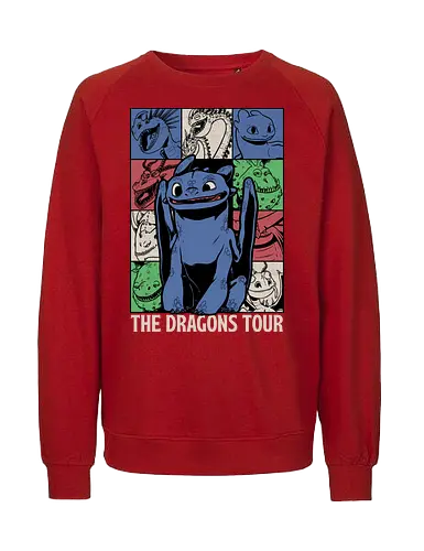 Dragons Tour Movie - Dragon, Viking, Vikings, Adventure, Fantasy, Mythical, Mythology, Mythological Creatures, Cute, Fun, Funny, Poster, Movie, Animation, Musical, Music, Music Tour, Show, Tour, World Tour - Fairtrade Sweatshirt