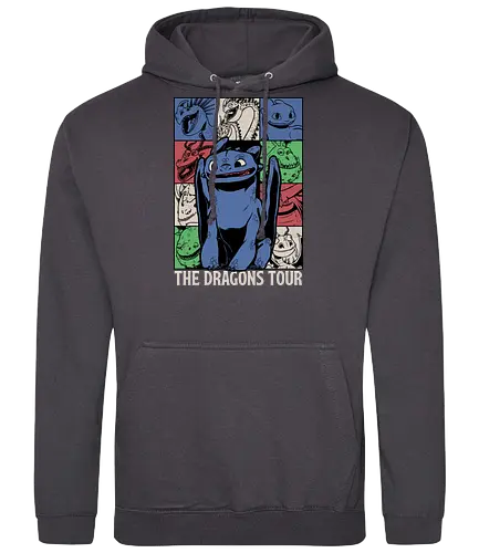 Dragons Tour Movie - Dragon, Viking, Vikings, Adventure, Fantasy, Mythical, Mythology, Mythological Creatures, Cute, Fun, Funny, Poster, Movie, Animation, Musical, Music, Music Tour, Show, Tour, World Tour - Standard Hoodie