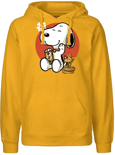 Luck Money Beagle - Money, Cereal, Lucky Cat, Lucky, Good Luck, Luck, Japanese, Kanji, Classic, Vintage, Retro, Retro Vintage, Comic, Comics, Dog, Pet, Bird, Gold - Fairtrade Hoodie