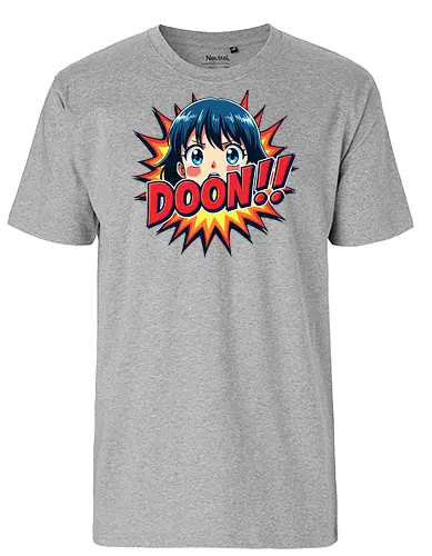 girl anime - cartoon, anime, comic, pop art, explosion, expression, graphic, typography, colorful - Fairtrade T-Shirt