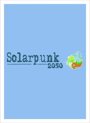 Solarpunk 2050 Logo und Text