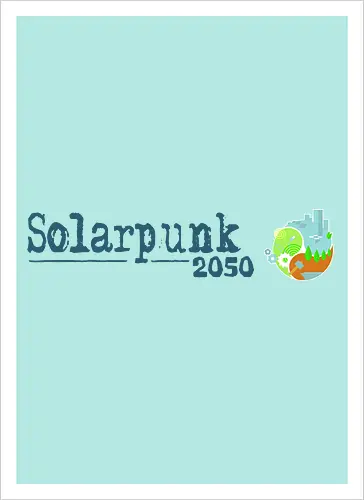 Solarpunk 2050 Logo und Text
