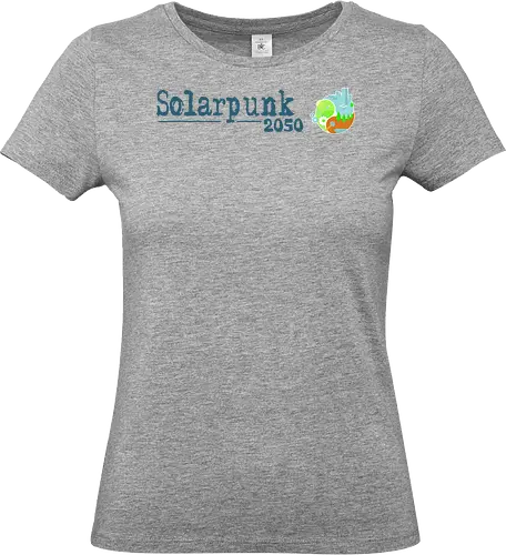 Solarpunk 2050 Logo und Text - Solarpunk, TTRPG, Rollenspiel, Utopie - Standard T-Shirt (Women)