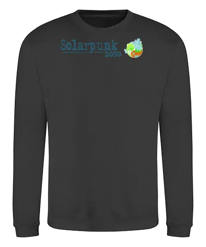 Solarpunk 2050 Logo und Text - Solarpunk, TTRPG, Rollenspiel, Utopie - Sweatshirt