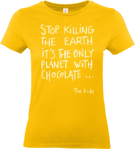 Save the chocolate - chocolate, food, ecology, global warming, save the planet, funny, nature - Standard T-Shirt (Women)