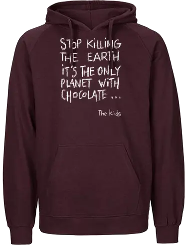Save the chocolate - chocolate, food, ecology, global warming, save the planet, funny, nature - Fairtrade Hoodie