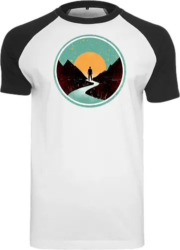 The wanderer - nature, summer, camping, outdoors, poetic, simple design - Raglan T-Shirt