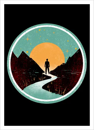 The wanderer - nature, summer, camping, outdoors, poetic, simple design - Artprint