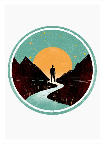 The wanderer - nature, summer, camping, outdoors, poetic, simple design - Artprint