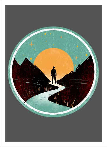 The wanderer - nature, summer, camping, outdoors, poetic, simple design - Artprint