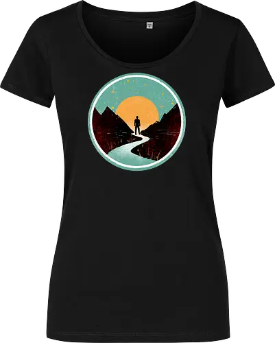 The wanderer - nature, summer, camping, outdoors, poetic, simple design - Women T-Shirt