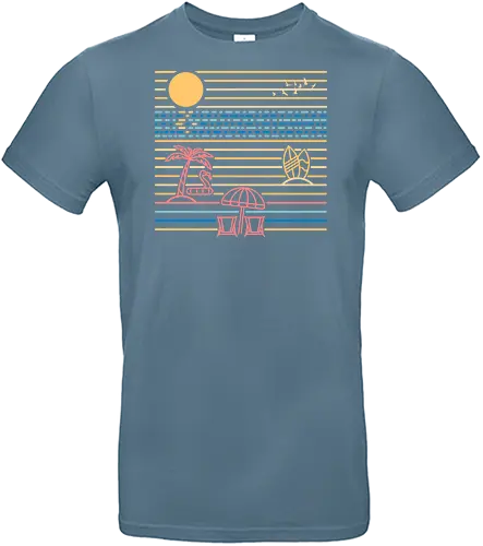 Summer Sands - Geometric, beach, parasol, relaxing, reflection, oceans, summer, heat, holiday, vacation, surf, sand, minimal, minimalist, flamingo, hot, surfing - Standard T-Shirt