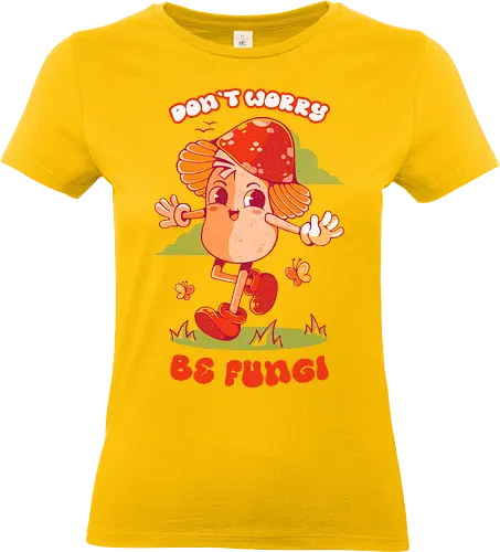 BE FUNGI - mushrooms, mushroom hippie, fantasy, retro, vintage, colorful, nature, fungi - Standard T-Shirt (Women)