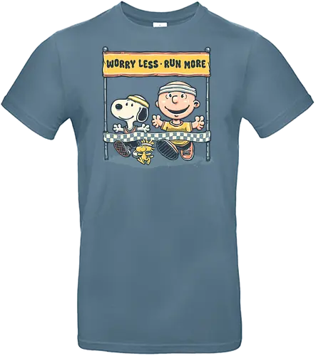 Worry Less Run More - Cartoons, comics, movie, mash up, parody, funny, humor, running, fitness - Standard T-Shirt