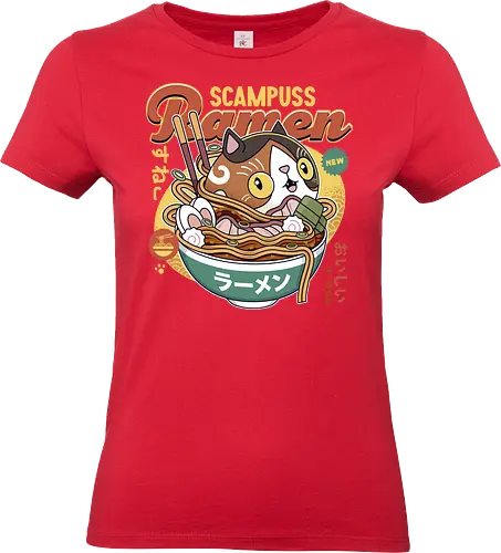 Scampuss Ramen - nioh, nioh 2, nioh 3, samurai, scampuss, sudama, japan, onryoki, ninja, fantasy, video game, gaming, gamer, rpg, cat - Standard T-Shirt (Women)
