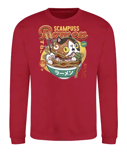 Scampuss Ramen - nioh, nioh 2, nioh 3, samurai, scampuss, sudama, japan, onryoki, ninja, fantasy, video game, gaming, gamer, rpg, cat - Sweatshirt