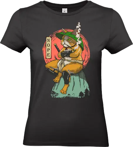 Nopejima Sensei - samuraicat, cat, warrior, nope, samurai, japanese, ronin, ninja, katana, manga, anime - Standard T-Shirt (Women)